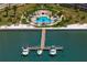 Aerial view of community pool and marina at 5200 Brittany S Dr # 4-1102, St Petersburg, FL 33715