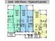 Typical layout for units on the second through fourth floors at 211 Dolphin Pt # 201, Clearwater, FL 33767