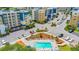 Aerial view of community pool and surrounding complex at 960 Starkey Rd # 2303, Largo, FL 33771