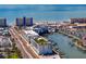 Stunning aerial view showcasing the community's waterfront access and proximity to pristine beaches at 400 150Th Ave # 304, Madeira Beach, FL 33708