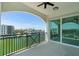 Private balcony overlooking the marina and waterfront at 211 Dolphin Pt # 401, Clearwater, FL 33767