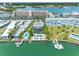Aerial view of waterfront property with pool and boat docks at 1848 Shore S Dr # 501, South Pasadena, FL 33707