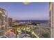 Evening balcony view with city, marina, and water views at 301 1St Street South # 2304, St Petersburg, FL 33701