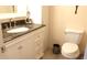 Bathroom featuring granite countertops, a modern toilet, and a swan decor at 1655 S Highland Ave # J194, Clearwater, FL 33756