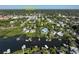 Aerial view of waterfront home near downtown Palm Harbor restaurants at 761 Soundview Dr, Palm Harbor, FL 34683