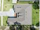 Birds-eye view of the home's roof, landscaping, driveway, and the surrounding green lawn at 4780 Majestic Hills Loop, Brooksville, FL 34601