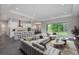 Open living room and kitchen with modern appliances and island at 4780 Majestic Hills Loop, Brooksville, FL 34601