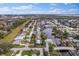 Picturesque aerial view of a waterfront neighborhood with homes and canals under a bright blue sky with fluffy clouds at 170 98Th N Ave, St Petersburg, FL 33702