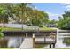 A heron stands guard over a waterfront dock along a canal at 170 98Th N Ave, St Petersburg, FL 33702