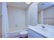 Clean bathroom with a bathtub, shower, and vanity at 2020 Lakeview Dr # 203, Clearwater, FL 33763