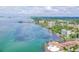 Coastal aerial view showing waterfront property at 570 Casler Ave, Clearwater, FL 33755