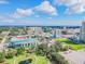 Aerial perspective showcasing a cityscape with a park and modern buildings at 570 Casler Ave, Clearwater, FL 33755