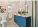 Modern bathroom with double vanity and walk-in shower at 570 Casler Ave, Clearwater, FL 33755