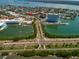 Condo building's location shown in a wide aerial view near Clearwater Beach at 105 Island Way # 121, Clearwater Beach, FL 33767