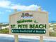 Welcome to St. Pete Beach on the beautiful Gulf of Mexico sign at 1001 Eden Isle Ne Dr # 1, St Petersburg, FL 33704