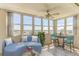 Inviting sun room boasting tons of natural light, a ceiling fan, and amazing views at 5130 Brittany S Dr # 408, St Petersburg, FL 33715