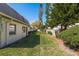 View of a spacious lawn with mature trees and green landscaping behind a white building at 1442 Normandy Park Dr # 1, Clearwater, FL 33756