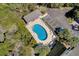 Overhead view of the community pool, deck, and parking at 3503 10Th W Ln, Palmetto, FL 34221