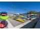 Community kayak storage with many colorful kayaks available for resident use at 2960 59Th S St # 310, Gulfport, FL 33707