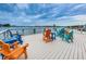The condo's waterfront dock offers colorful chairs and stunning water views at 1868 Shore S Dr # 410, South Pasadena, FL 33707