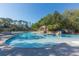 Relaxing resort-style pool with rock waterfall feature at 898 Skye Ln, Palm Harbor, FL 34683