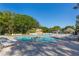 Circular pool with plenty of lounge chairs at 898 Skye Ln, Palm Harbor, FL 34683