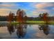Serene golf course with trees reflecting in the water at 898 Skye Ln, Palm Harbor, FL 34683