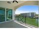 Private balcony overlooking the marina at 211 Dolphin Pt # 303, Clearwater, FL 33767