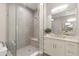 Spa-like bathroom with a large shower, soaking tub, and modern vanity at 47A Bayview S Ct, St Petersburg, FL 33711