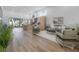 Open living room and kitchen with hardwood floors and modern design at 4511 24Th S Ave, St Petersburg, FL 33711