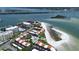 Aerial view of beachfront property with a private beach and community pool at 851 Bayway Blvd # 205, Clearwater Beach, FL 33767