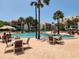 Inviting community pool with ample seating for residents at 851 Bayway Blvd # 205, Clearwater Beach, FL 33767