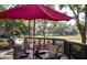 Outdoor patio with dining furniture overlooking lush green common area and golf course at 36750 Us 19 # 2052, Palm Harbor, FL 34684