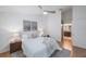 Bright bedroom with hardwood floors and access to the bathroom at 842 Amelia Ne Ct, St Petersburg, FL 33702