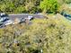 Aerial view of boat storage area with several boats and trailers at 842 Amelia Ne Ct, St Petersburg, FL 33702