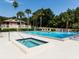 Community pool and spa with lounge chairs at 842 Amelia Ne Ct, St Petersburg, FL 33702