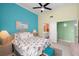 Spacious bedroom with ensuite bathroom access and a coastal color scheme at 6131 Bahia Del Mar Blvd # 236, St Petersburg, FL 33715