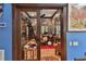 Spacious home office with built-in shelves and a view of the backyard at 3204 Polo Pl, Plant City, FL 33566
