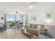 Bright living room with ocean view, comfy sofa, and dining area at 4510 Gulf Blvd # 508, St Pete Beach, FL 33706