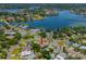 Wide shot of house and surrounding neighborhood by the water at 3425 Overlook Ne Dr, St Petersburg, FL 33703