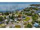 An aerial view of a waterfront property in a quiet residential neighborhood at 3425 Overlook Ne Dr, St Petersburg, FL 33703