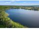 Aerial view of serene lakefront property with lush greenery at 7725 Still Lakes Dr, Odessa, FL 33556