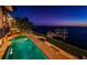 Private pool and dock at night, illuminated for evening enjoyment at 806 Columbus Dr, Tierra Verde, FL 33715