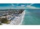Aerial view showing home's location near the beach at 131 E Bay Dr, Treasure Island, FL 33706