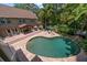 Inviting kidney-shaped pool with large patio and lush landscaping at 327 Lotus Path, Clearwater, FL 33756