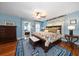 Bright bedroom with king-size bed, access to sunroom and hardwood floors at 327 Lotus Path, Clearwater, FL 33756