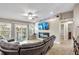 Living room with fireplace and sectional sofa at 6420 Banyan Blvd # 303, New Port Richey, FL 34652