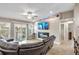 Living room with fireplace and sectional sofa at 6420 Banyan Blvd # 303, New Port Richey, FL 34652