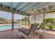 Relaxing screened porch with lounge chairs and pool view at 4981 61St S Ave, St Petersburg, FL 33715