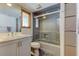 Modern bathroom with a glass shower and vanity at 4981 61St S Ave, St Petersburg, FL 33715